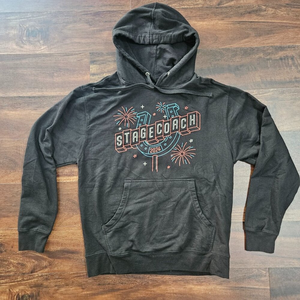 Stagecoach Hoodie Black 2-sided - size Medium Country Western Festival